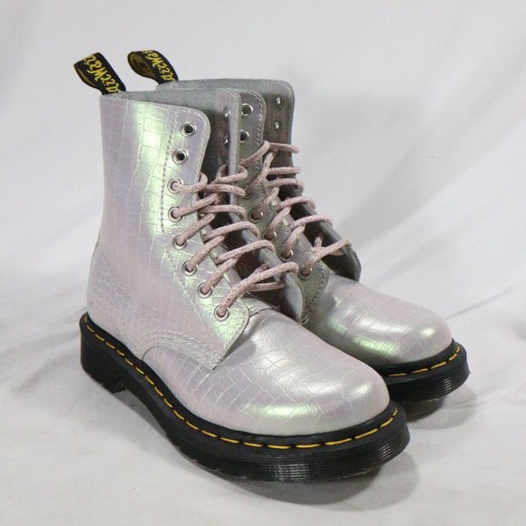 Dr. Martens Shoes - Dr. Martens 1460 Iridescent Croc Leather Boots Sz 6 US RARE